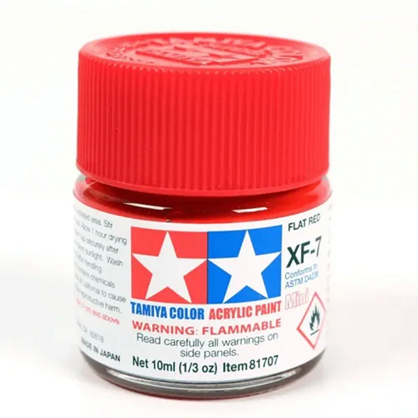 Tinta Acrílica Mini Flat Red XF-7 10ml Tamiya