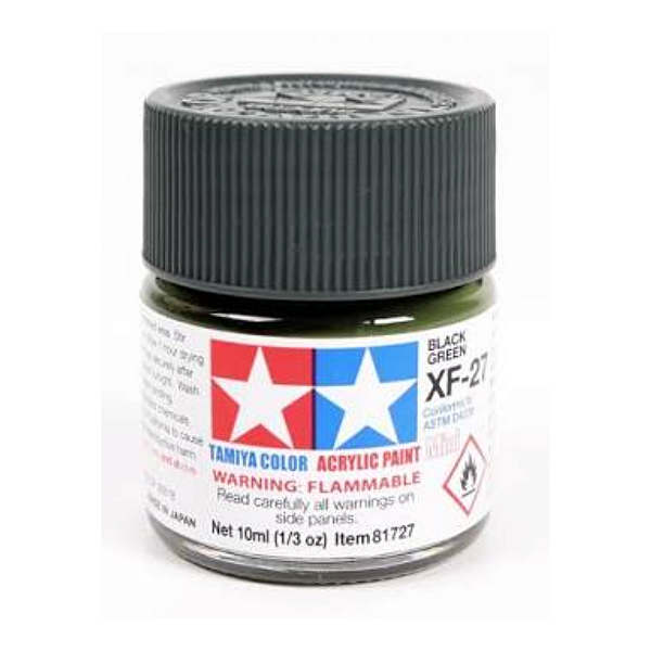Tinta Acrílica Mini Black Green XF-27 10ml Tamiya