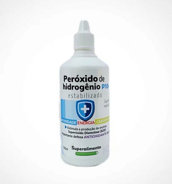 P10V - PERÓXIDO DE HIDROGÊNIO-ESTABILIZADO- EQUILÍBRIO DA FLORA INTESTINAL E DETOX NATURAL 100ML