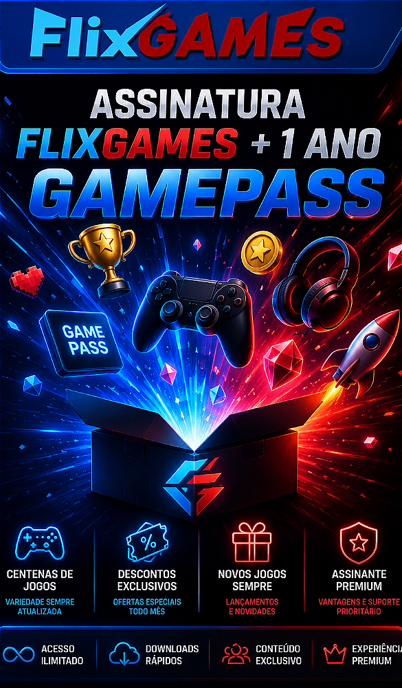 Assinatura FlixGames 12 MESES + 1 ANO GamePass