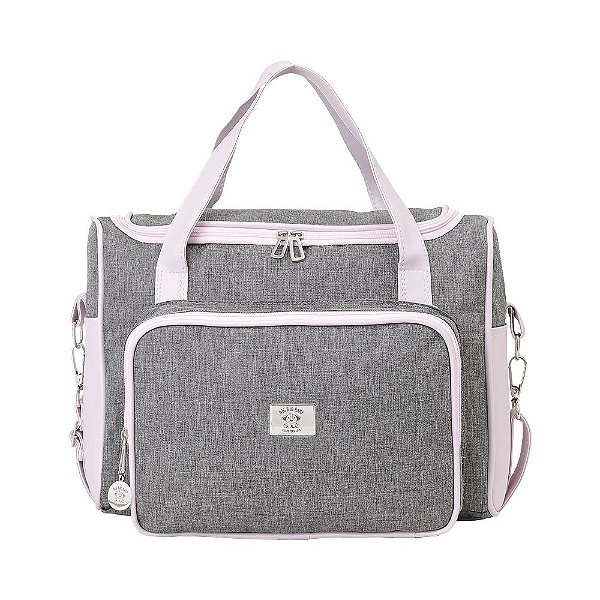 Bolsa Maternidade Monte Carlo Cinza e Rosa M