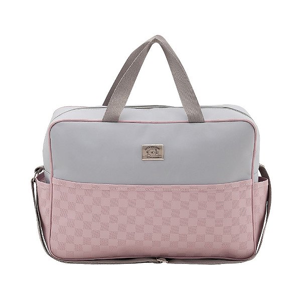 Mala Maternidade Clean - Cinza e Rosa G