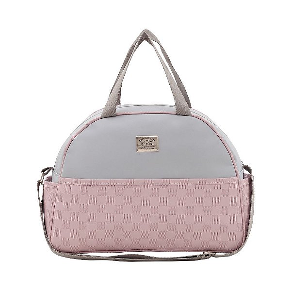 Mala Maternidade Clean - Cinza e Rosa M