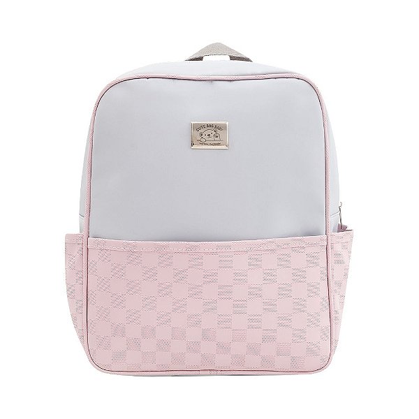 Mochila Maternidade Clean - Cinza e Rosa