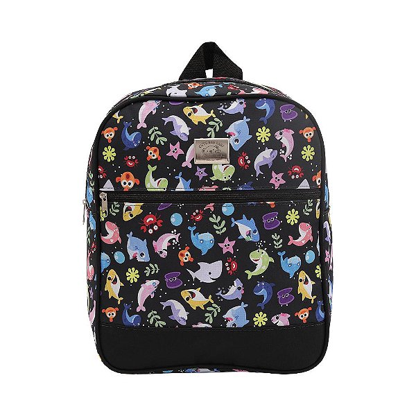 Mochila Maternidade Cute Shark - Preto