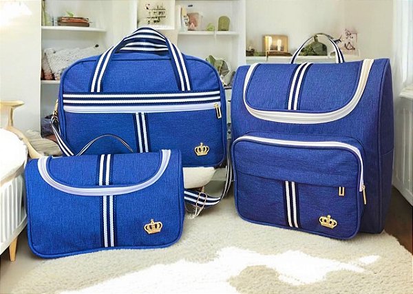 Kit Classic Marinheiro - Kit Bolsa Maternidade 3 peças