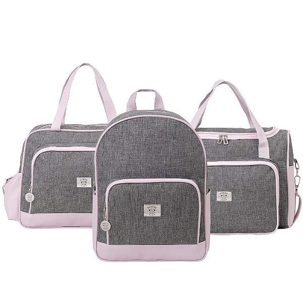 Kit Maternidade Monte Carlo Rosa com Trocador - 3 peças