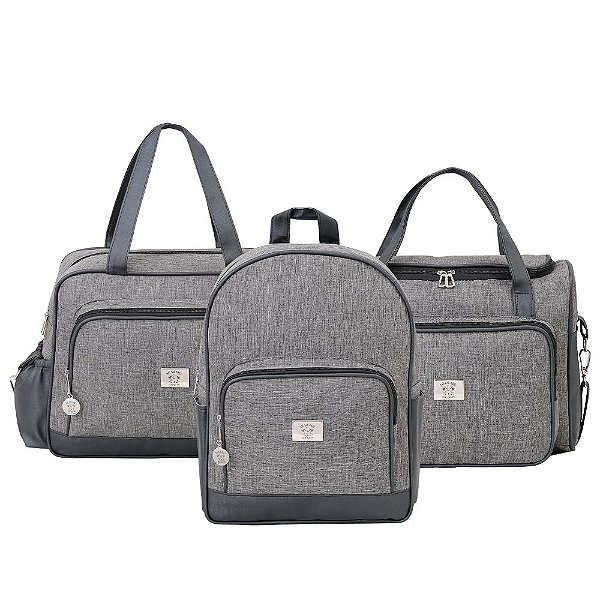 Kit Maternidade Monte Carlo Preto com Trocador - 3 peças