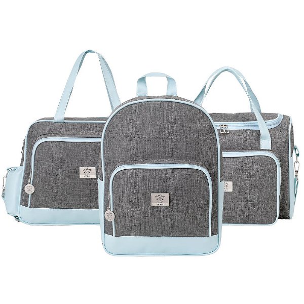Kit Maternidade Monte Carlo Azul com Trocador - 3 peças
