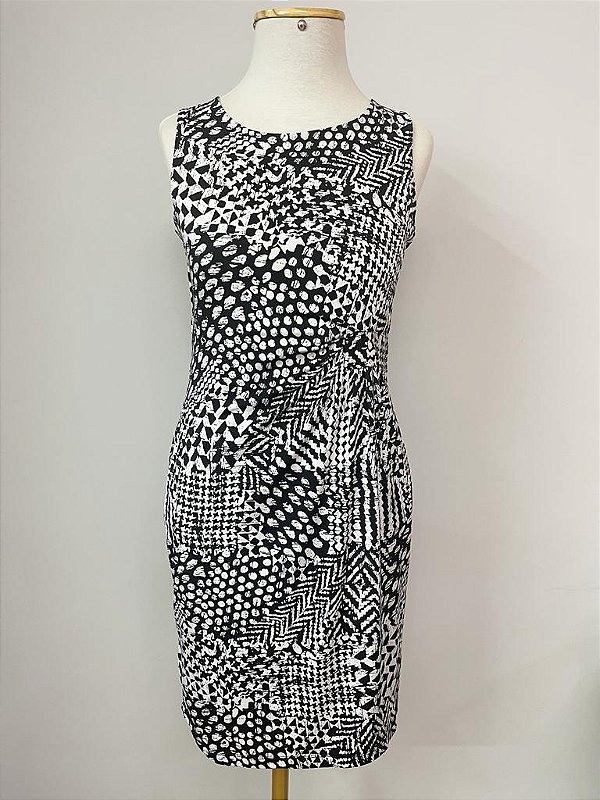 VESTIDO GREGORY ESTAMPA PRETO/BRANCA 38