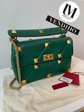 BOLSA VALENTINO ROMAN STUD VERDE COM DUSTBAG