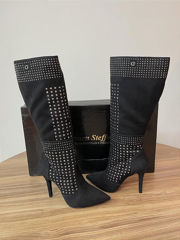 BOTA CARMEN STEFFENS CANO ALTO PRETA 36BR