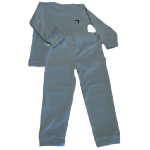Camiseta Manga Longa  c/ Calça Térmica azul - 2 peças