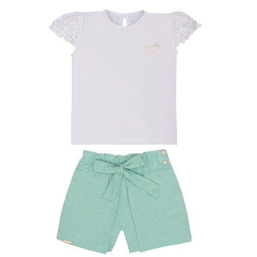 Conjunto ursinha Aqua - 2 peças