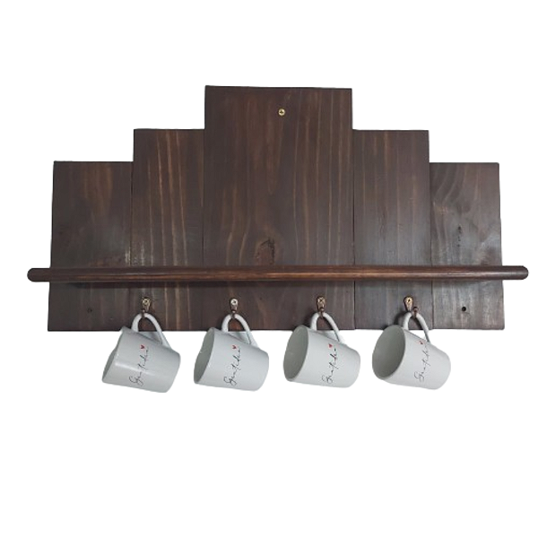 Prateleira mais 4 canecas gratidão brancas - Decoração cozinha - ideias para chá de cozinha