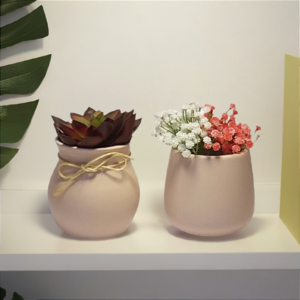 Conjunto de Vasos Decorativo de Mesa em Cerâmica Linha Gota