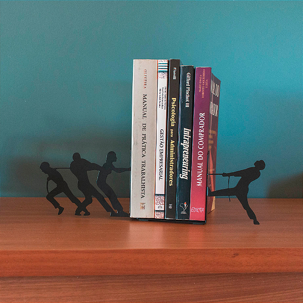 Porta Livros Cabo De Guerra Preto - Geguton