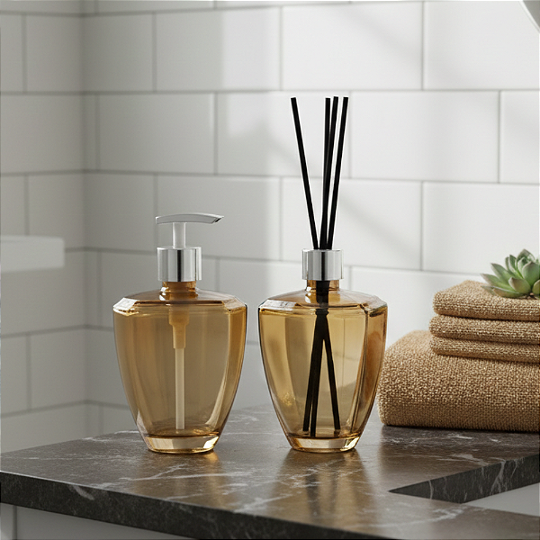 Kit Lavabo e Banheiro em Vidro - Modelo Diamante