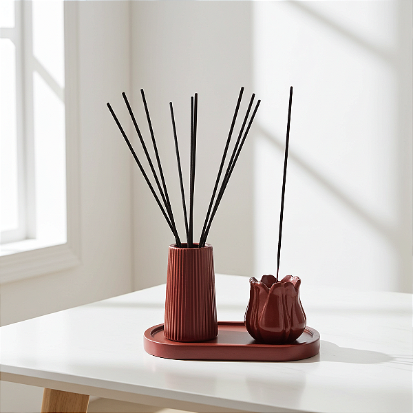 Conjunto Incensário em Gesso