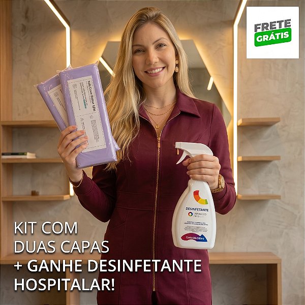 Kit Duas Capas Protetora Safe Cover e Ganha 1 Desinfetante Hospitalar