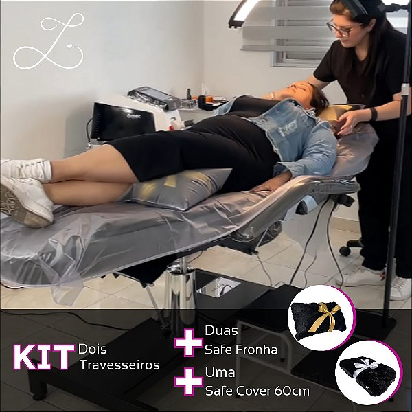 Kit Conforto - Travesseiro Anti Stress, Travesseiro Nuvem, Duas Safe Fronha e uma Capa Safe Cover de 60cm