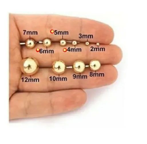Brinco Bolinha em Ouro 18k 4mm bebê garantia eterna Virtualeshopping