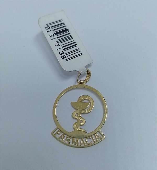 Pingente Farmácia Formatura Ouro 18k Medida 20mm