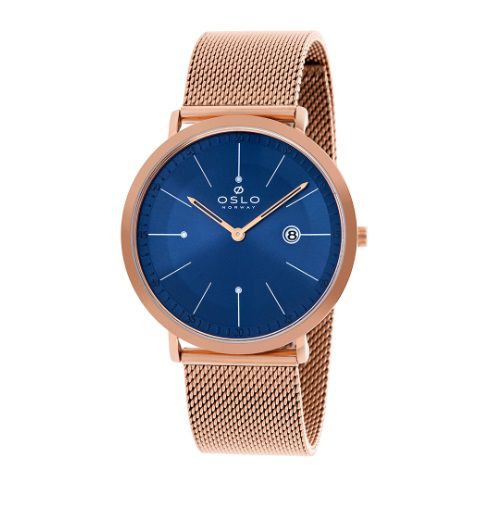 Relógio Oslo Masculino Pulseira Slim RoseGold Tipo Mesh OMRSSS9U0001