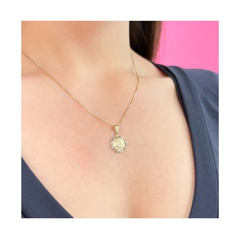 Pingente de Ouro 18k modelo Escrava Moldura Garantia Eterna