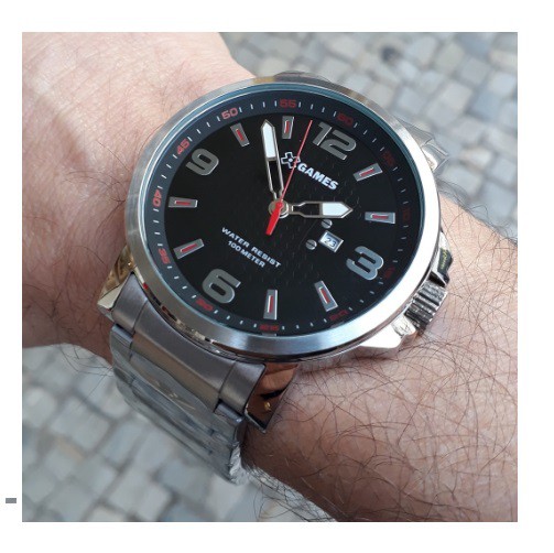 Relógio de Pulso Masculino XGames Prata a Prova dagua Original Promoção