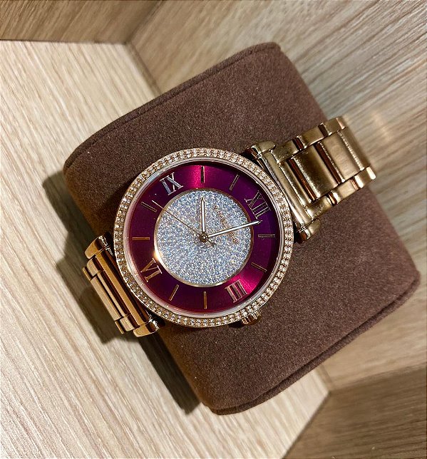 Relógio Feminino Michael Kors Cravejado Luxo Grife 100% Original MK3377