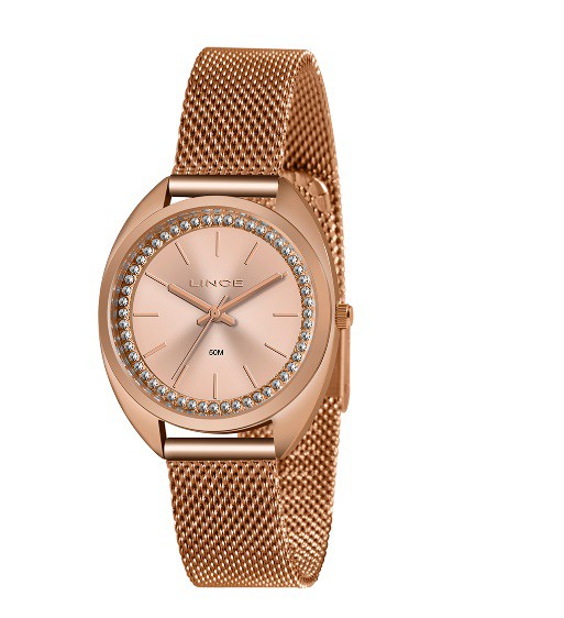 Relógio Feminino Analógico Lince Classic Madripérola Strass Proteção LRR4701L