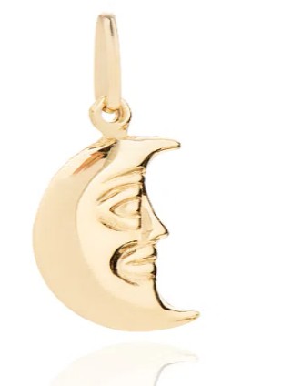 Pingente Berloque Meia Lua De Ouro 18k Significa Fases da Vida