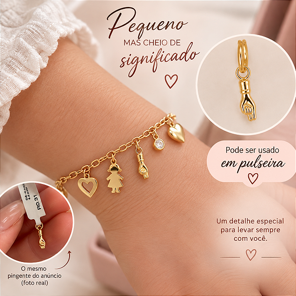 Pingente Figa Berloque Ouro 18k Pingente Da Proteção 0,2gr
