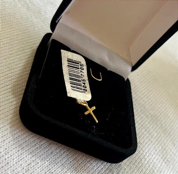 Pingente Cruz Berloque Ouro 18k Liso Pequeno Garantia Eterna