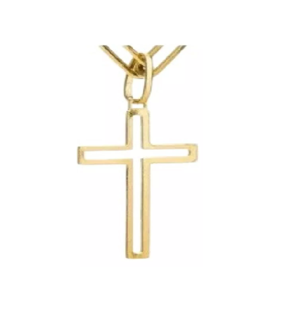 Pingente Masculino Cruz De Ouro 18k Grande