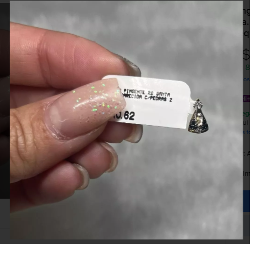 Pingente Ouro 18k Nossa Sra. Aparecida Com Pedras Pequeno