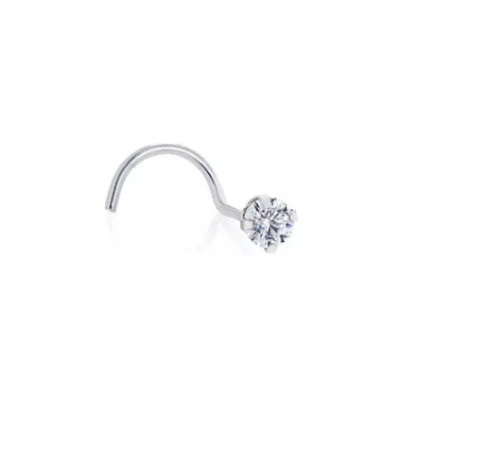 Piercing Nariz Ouro Branco 18k 0.10 Gramas Original