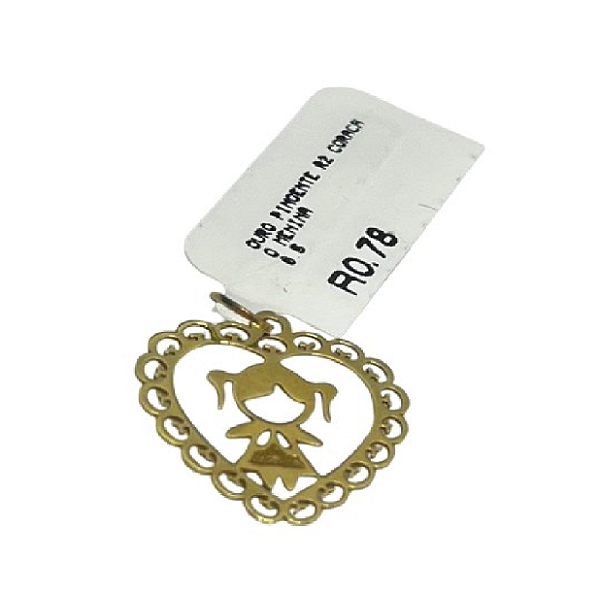 Pingente Filha Coração 1 Menina Ouro 18k 0.5gr Original