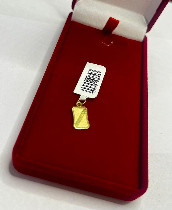 Pingente Ouro 18k Placa Retangular Personalizável 0,7gr