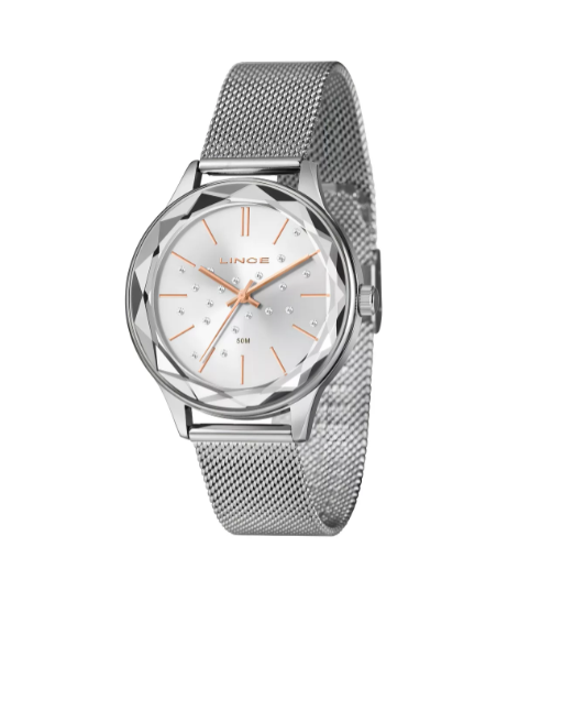 Relogio Lince Feminino Prata Sofisticado Strass Lrm4782l40