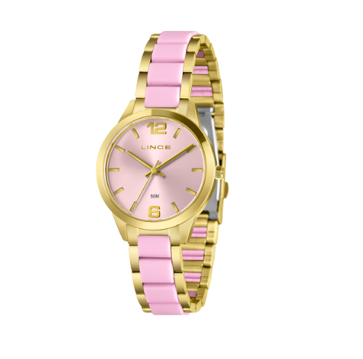 Relógio Lince Feminino Dourado E Rosa Lrt4800l36 R2kr
