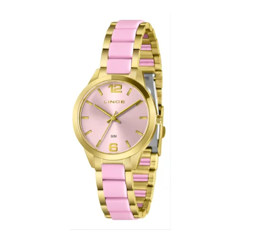 Relógio Lince Feminino Dourado E Rosa Lrt4800l36 R2kr
