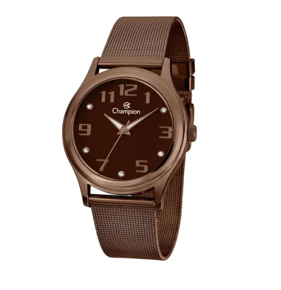 Relógio Champion Feminino Marrom Chocolate Cn29007m