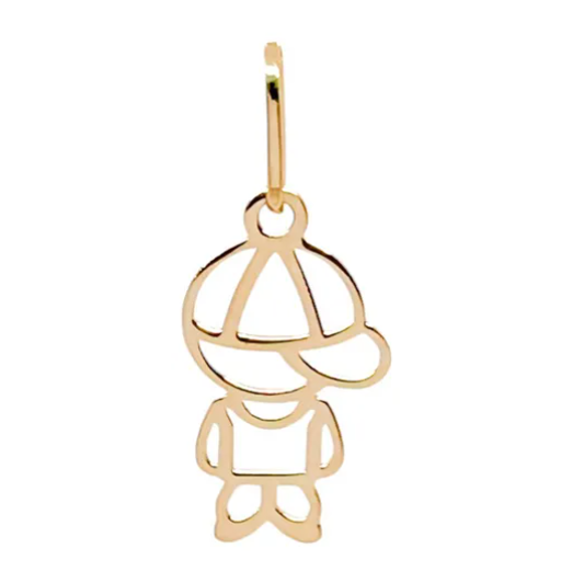 Pingente Menino Filho Boné Ouro10k Peso 0.1gr Com 11mm