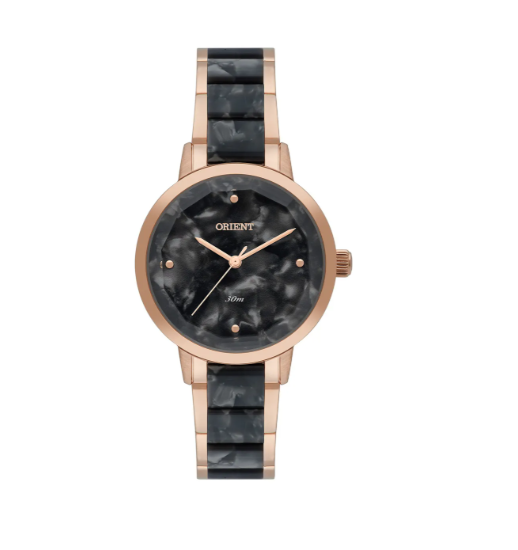 Relógio Orient Feminino Preto Marmorizado FTSS0140