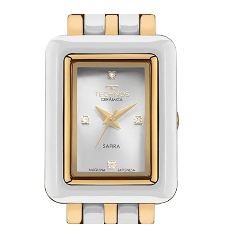 Relógio Technos Feminino Ceramic Safira Branco Sapphire 5y36aa/1