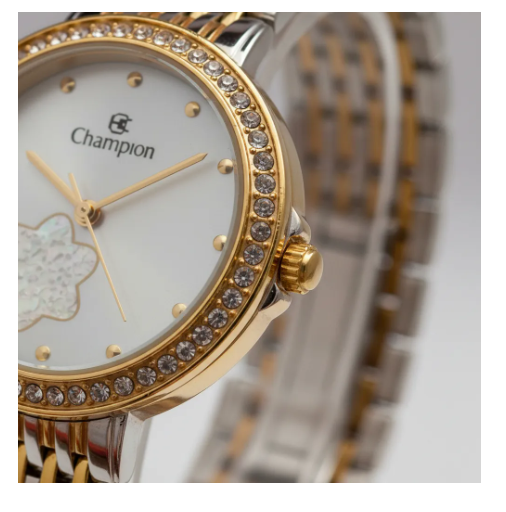 Relogio Feminino Champion Misto com Estrela e Strass CF26384A