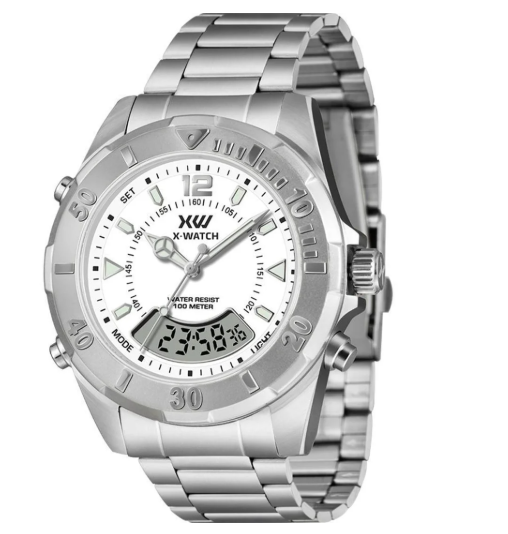 Relógio X-watch Masculino Cronógrafo Anadigi Estilo Skydiver 100m XMSSA021 B2SX