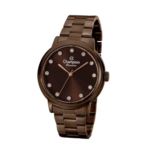 Relógio Champion Feminino Fashion Chocolate Strass Cn29874r